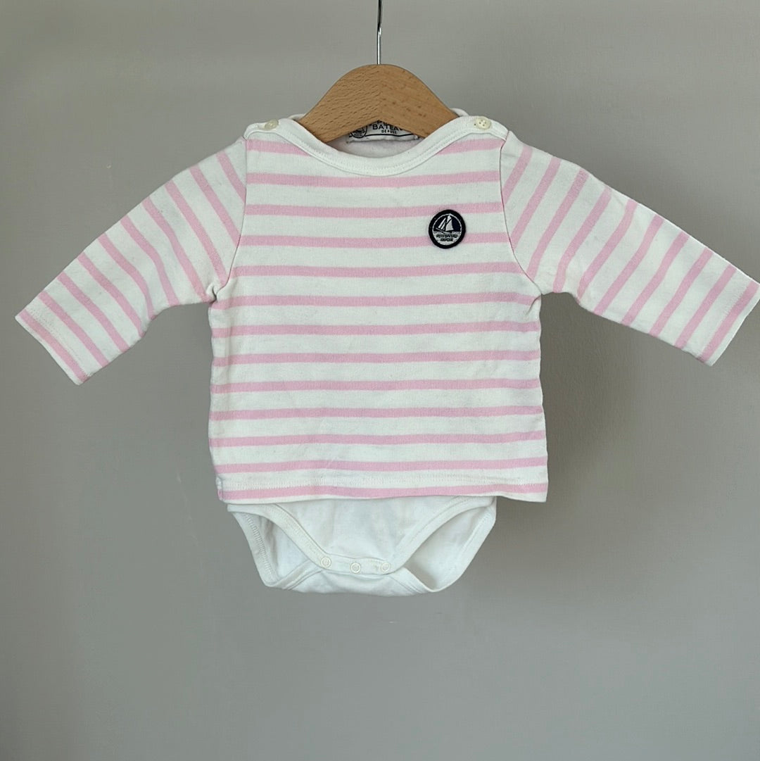 Petit Bateau Pullover mit Body - Gr. 68