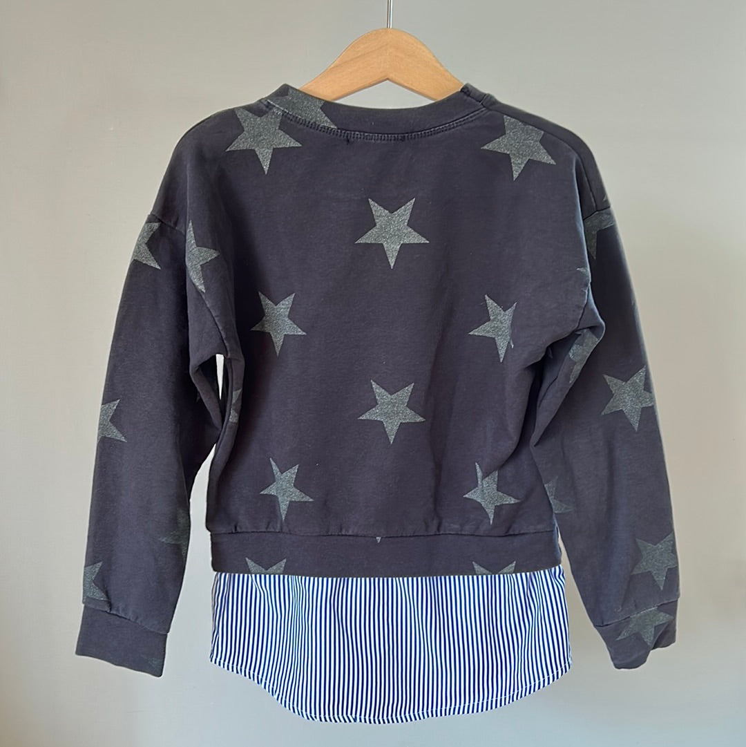 Sweatshirt mit Bluseneinsatz - Gr. 116