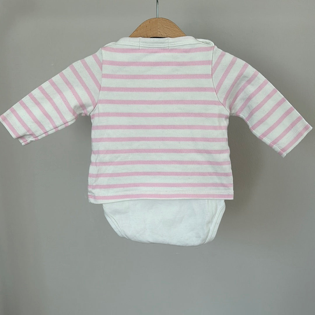 Petit Bateau Pullover mit Body - Gr. 68