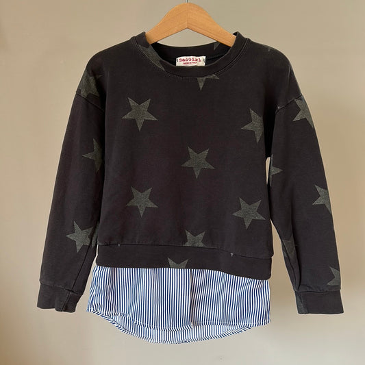 Sweatshirt mit Bluseneinsatz - Gr. 116